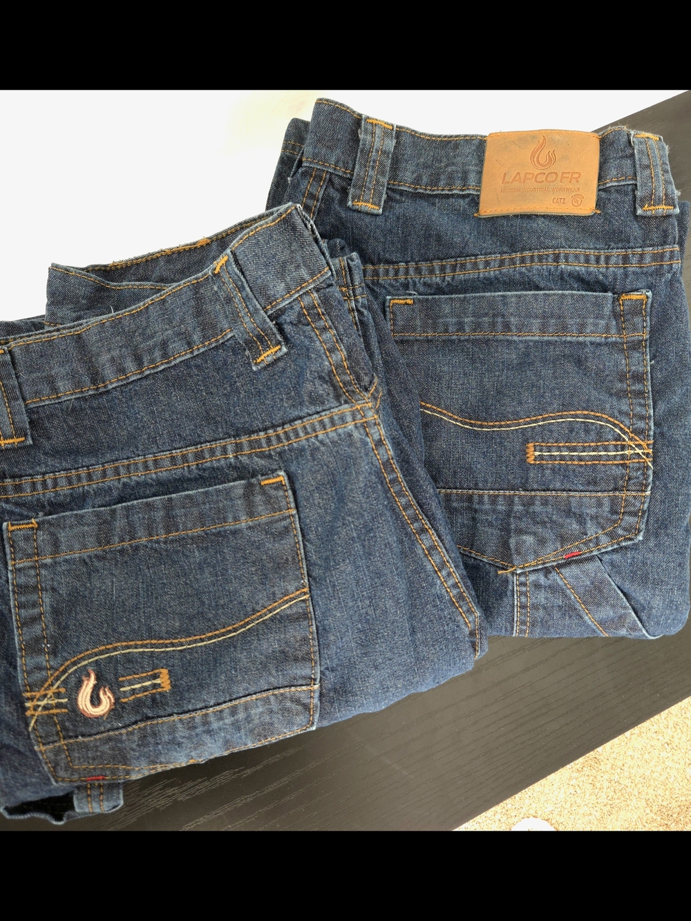 Lapco FR Flame Resistant NFPA 70E Compliant PAIR Of Men's Carpenter Jeans 36x34